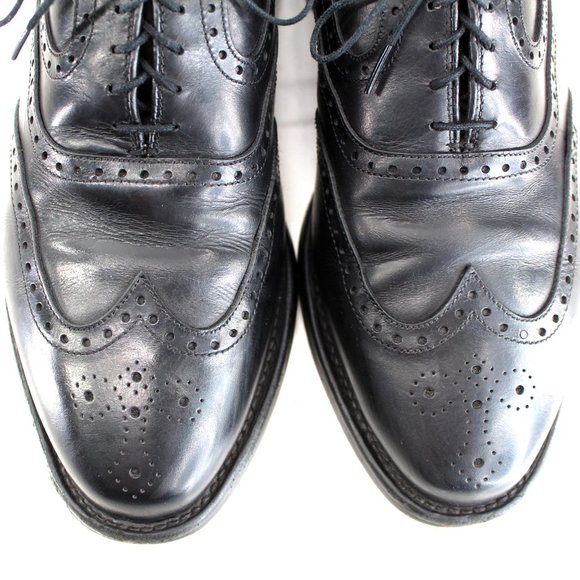 Allen Edmonds McClain Black Leather Wingtip Oxford Brogue Goodyear USA Mens 8.5 - Picture 7 of 16